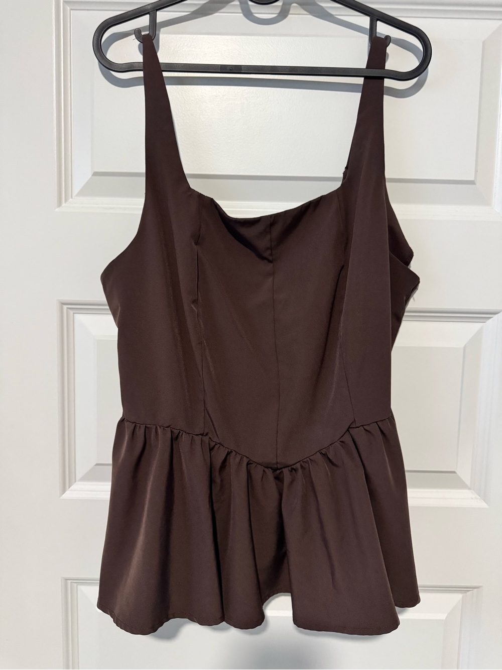Brown Peplum Tank Top